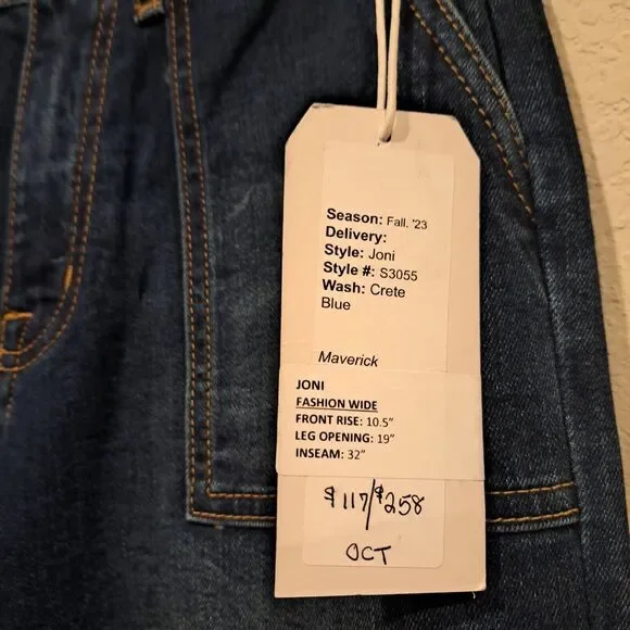 Fidelity Anthropologie Joni Jeans Crete Blue Stretch Women's 26 Made In USA - Picture 7 of 14